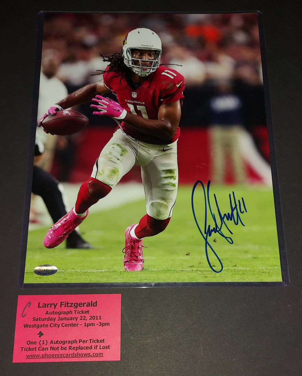 Larry Fitzgerald Autographed Framed Cardinals Jersey - The Stadium