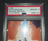 Ralph Macchio autographed and slabbed card PSA Gem 10