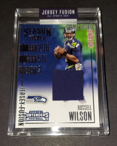 Russell Wilson Game Used Jersey Swatch – AZ Autographs and