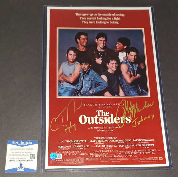 Ralph Macchio and C. Thomas Howell autographed 11x17 Beckett COA