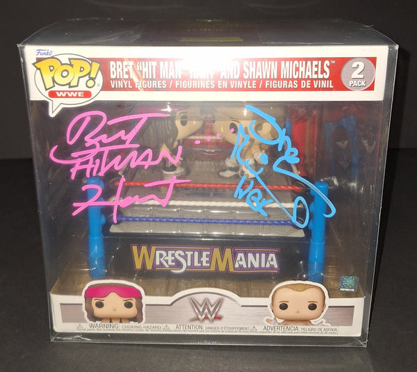 Shawn Michaels and Bret Hart autographed Funko Beckett COA