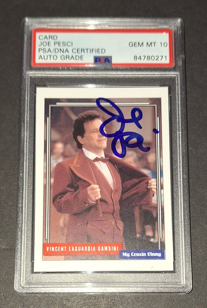 Joe Pesci autographed card PSA/DNA COA Gem Mint 10