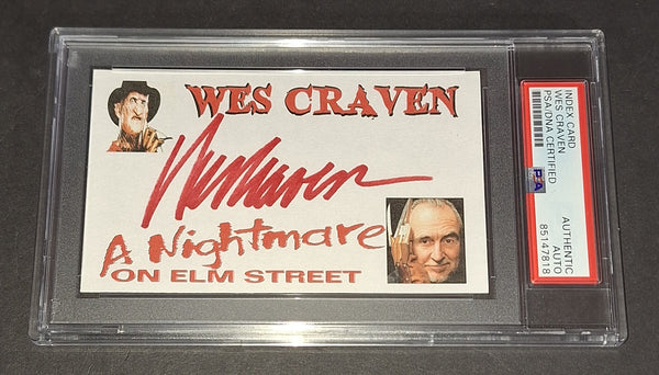 Wes Craven autographed Index Card PSA/DNA COA