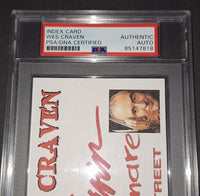 Wes Craven autographed Index Card PSA/DNA COA