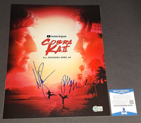 Ralph Macchio and William Zabka autographed 11x14 Beckett COA