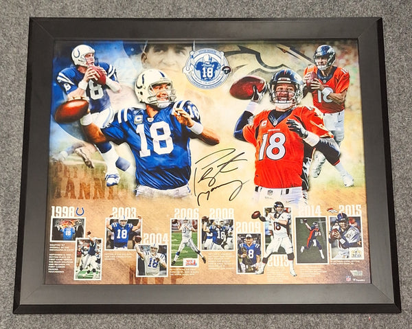 Peyton Manning autographed and framed 16x20 Fanatics COA