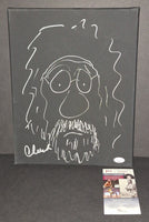 Cheech and Chong autographed and sketched 11x14 canvas JSA COA