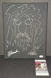 Cheech and Chong autographed and sketched 11x14 canvas JSA COA