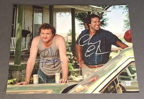 Chevy Chase and Randy Quaid autographed 11x14 Beckett COA