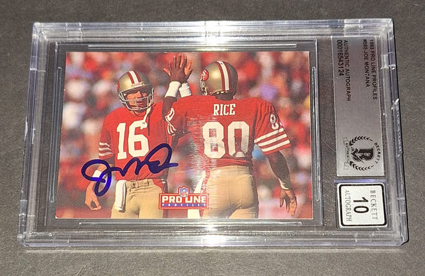 Joe Montana autographed card Beckett COA