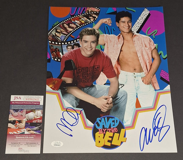 Mark-Paul Gosselaar and Mario Lopez autographed 11x14 JSA Witness COA