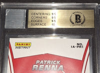 Patrick Renna autographed card Beckett COA Gem Mint 9.5/10