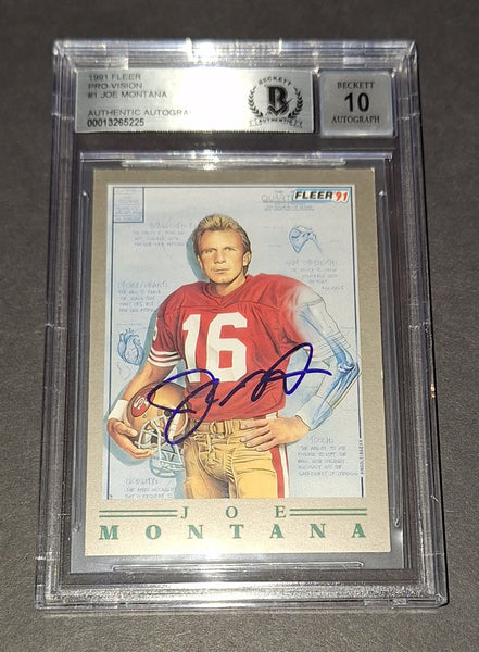 Joe Montana autographed card Beckett COA