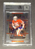 Joe Montana autographed card Beckett COA Gem 10