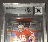 Joe Montana autographed card Beckett COA Gem 10