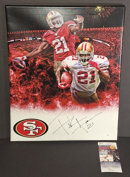 Frank Gore autographed 16x20 canvas JSA COA