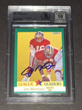 Joe Montana autographed card Beckett COA Gem 10