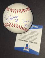 Tom Chambers autographed baseball Beckett COA