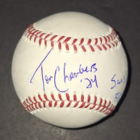 Tom Chambers autographed baseball Beckett COA