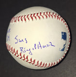 Tom Chambers autographed baseball Beckett COA