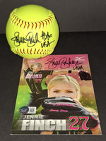 Jennie Finch autographed softball and 5x7 photo Beckett COA