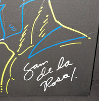 Sam De La Rosa autographed and sketched 8x10 canvas Beckett COA