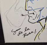 Sam De La Rosa autographed and sketched 8x10 canvas Beckett COA