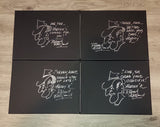 Robert Englund autographed and sketched canvas 4 set COA