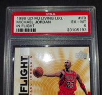 Michael Jordan 1998 Upper Deck Living Legends In Flight Chicago Bulls card PSA 6