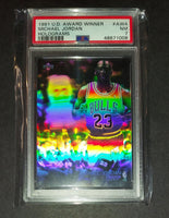 Michael Jordan 1991 Upper Deck MVP Award Winner Chicago Bulls hologram card PSA 7