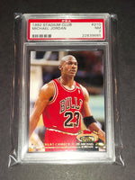 Michael Jordan 1992 Topps Stadium Club Chicago Bulls card PSA 7