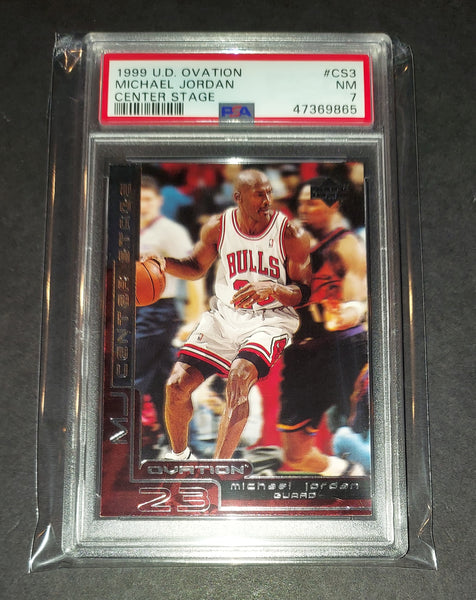 Michael Jordan 1999 Upper Deck Ovation Center Stage Chicago Bulls card PSA 7