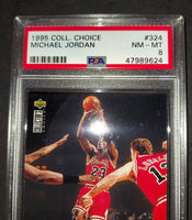 Michael Jordan 1995 Upper Deck Collector's Choice Scouting Report Chicago Bulls card PSA 8