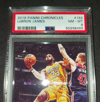 LeBron James 2019 Chronicals Luminace Los Angeles Lakers card PSA 8