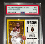 LeBron James 2017 Panini Contenders Season Ticket Cleveland Cavaliers card PSA 9