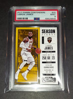 LeBron James 2017 Panini Contenders Season Ticket Cleveland Cavaliers card PSA 9