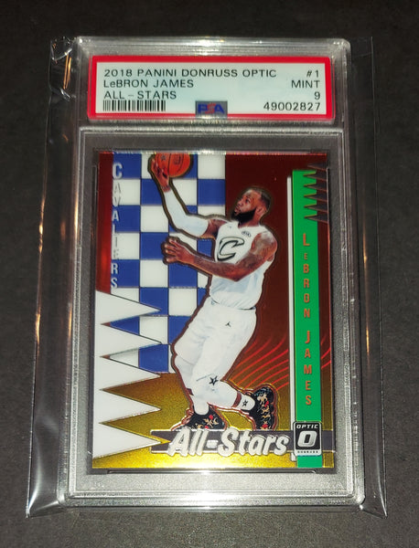 LeBron James 2018 Panini Donruss Optic All-Star Cleveland Cavaliers card PSA 9