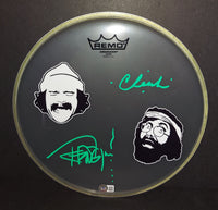 Cheech and Chong autographed drumhead Beckett Witness COA