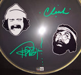 Cheech and Chong autographed drumhead Beckett Witness COA