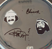 Cheech and Chong autographed drumhead Beckett Witness COA