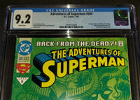 Superman slabbed graded comic CGC 9.2