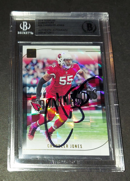 Chandler Jones autographed slabbed card Beckett COA