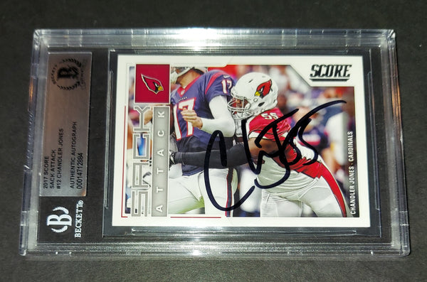 Chandler Jones autographed slabbed card Beckett COA