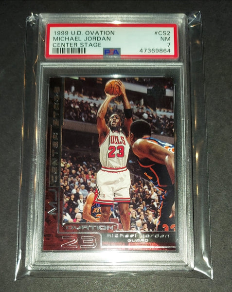 Michael Jordan 1999 Upper Deck Ovation Center Stage Chicago Bulls card PSA 7